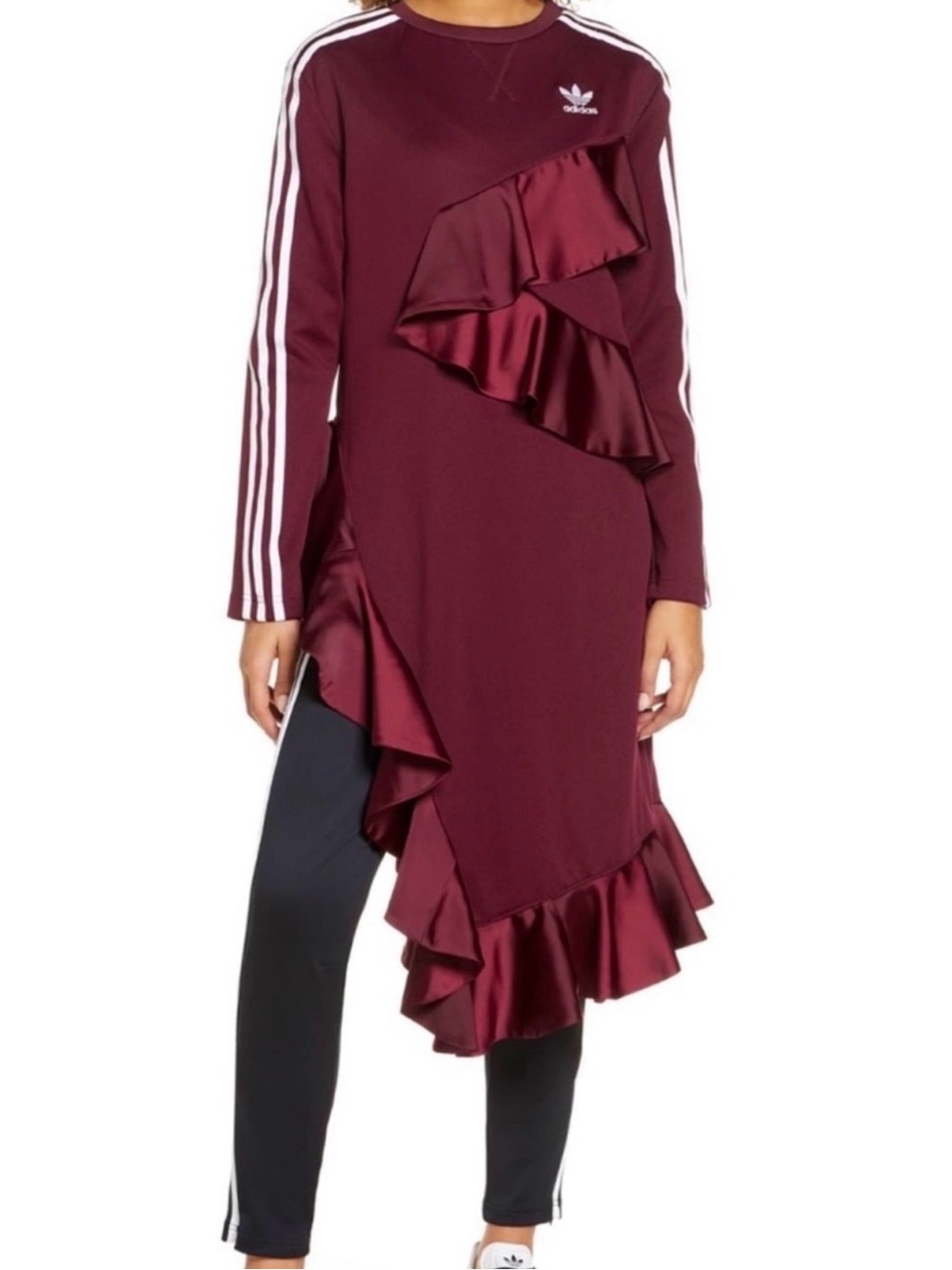 Nwt Adidas x JKoo asymmetrical long sleeve dress xs